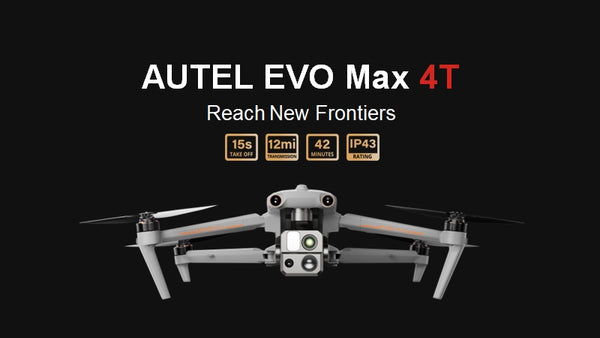 Autel Robotics Evo Max 4T. A Leader in Drone intelligence. 50MP wide camera, 48MP Zoom camera. Equipped with 640*512 high-resolution thermal imaging camera, 30fps, and 16x digital zoom.
