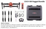 Autel EVO II 8K Drone Rugged Bundle. Complete with 2 Intelligent Flight Batteries and a Hard Case. 8k Video Resolution. 360° Obstacle Avoidance. Flight Time up to 40minutes